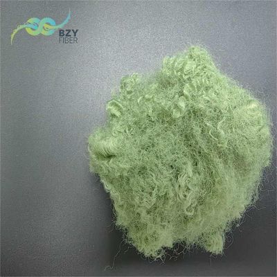 comprar Fibra de poliéster colorida 15D siliconizada Fibra de poliéster verde para cobertores fabricação em linha