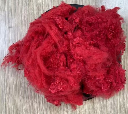 Bom preço. Fibra de poliéster virgem 1.56D 38mm vermelho brilhante on-line