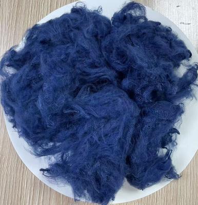 Bom preço. Fibra de poliéster reciclado em grampos 1.5D 38mm Azul Safira on-line