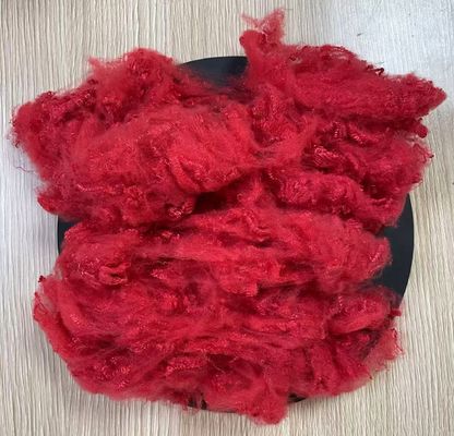 Bom preço. Fibra de poliéster reciclado 1.56D 38mm vermelho brilhante on-line