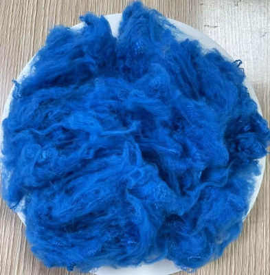 Bom preço. Fibra de poliéster reciclado em grampo 1.5D 38mm Azul Pavão on-line